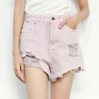 Pastel Pink Ripped Summer Shorts - Thumbnail 3
