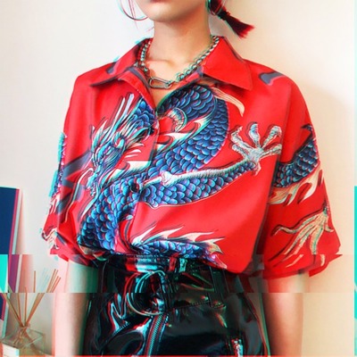 Free Shipping-CYBER PUNK DRAGON BLOUSES