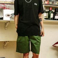 ARMY GREEN CHINO SHORTS - Thumbnail 1