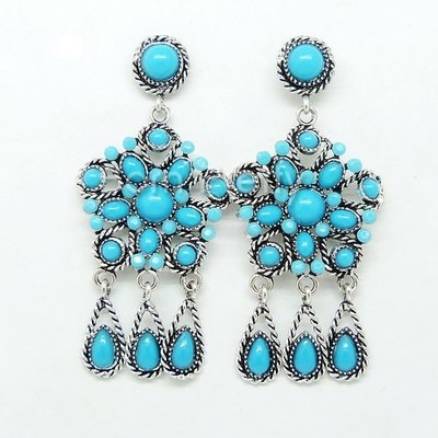 Turquoise tassle earrings
