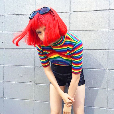 Free Shipping-RAINBOW TOP