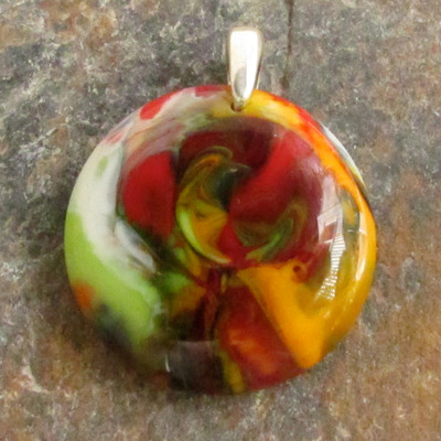 Rainbow glass pendant medium - Thumbnail 4