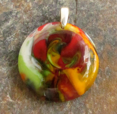 Rainbow Glass Pendant Medium