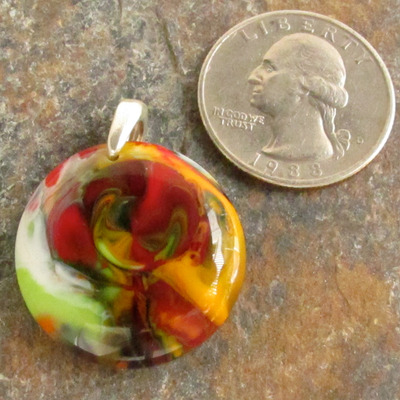 Rainbow glass pendant medium