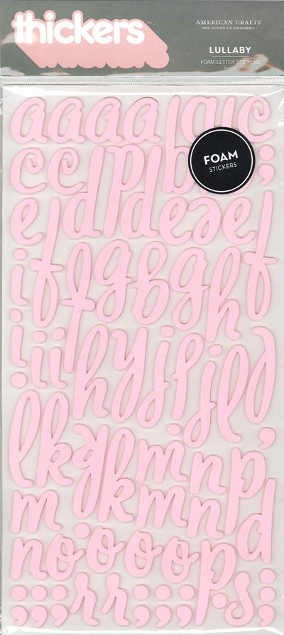 Thickers Foam Blush Lullaby Letter Stickers 6x11"