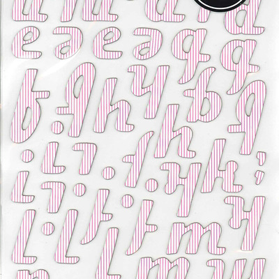 Thickers chipboard white & pink venus letter stickers 6x11"