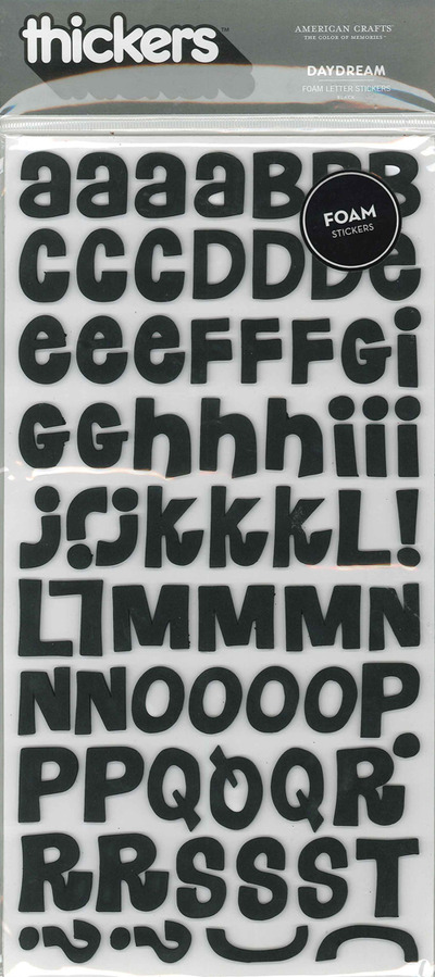 Thickers Foam Black Daydream Letter Stickers 6x11"