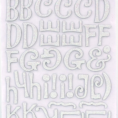Thickers chipboard silver jewelry box letter stickers 6x11"