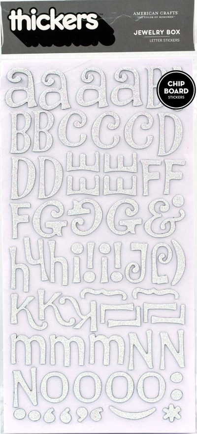 Thickers Chipboard Silver Jewelry Box Letter Stickers 6x11"