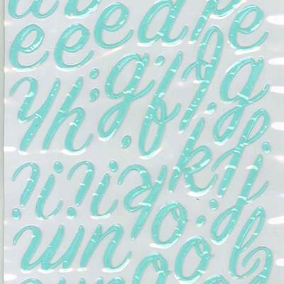 Thickers puffy powder blue rainboots letter stickers 6x11"