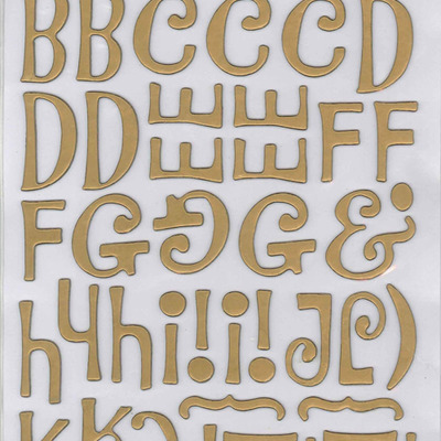 Thickers chipboard gold jewelry box letter stickers 6x11"
