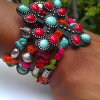 Beaded Multi Bracelet w/ Cross - Thumbnail 1