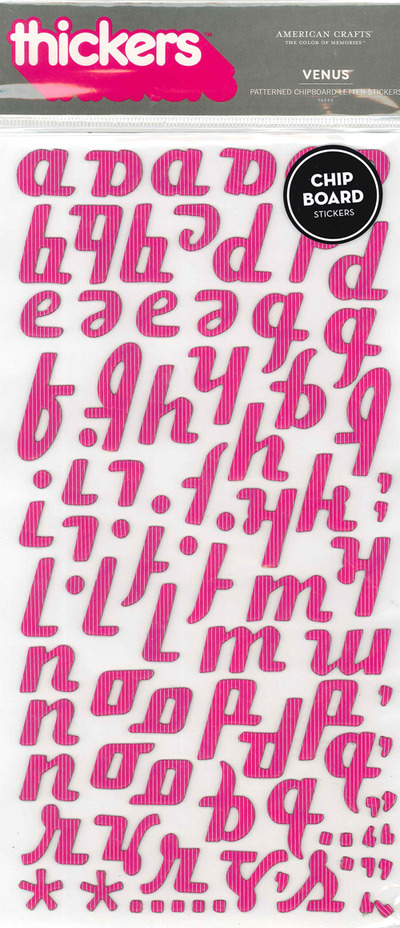 Thickers Chipboard Taffy Venus Letter Stickers 6x11"