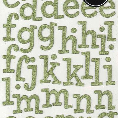 Thickers chipboard green sprinkles letter stickers 6x11"