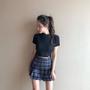 Retro Plaid High Waist Pleated Skirt-4