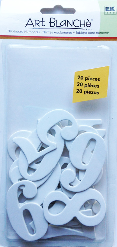 EK Success White Chipboard Numbers 2