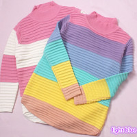 Harajuku Macarons Color Stripe Ice Cream Rainbow Sweater - Thumbnail 2