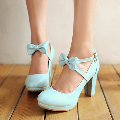 Cross strap bow design high heels fashion shoes