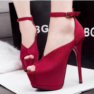 Peep toe stiletto platform pumps with ankle strap tt-79