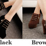 Cool Black Zipper High Heel Shoes Q-0008-2