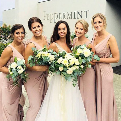 V neck split bridesmaid dresses - Thumbnail 5
