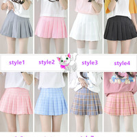 Harajuku fashion new lattice pleated skirt - Thumbnail 1
