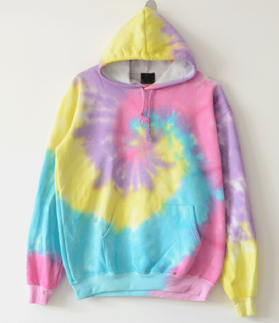 Harajuku fashion tie dyed gradient rainbow hoodie