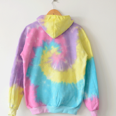 Harajuku fashion tie dyed gradient rainbow hoodie
