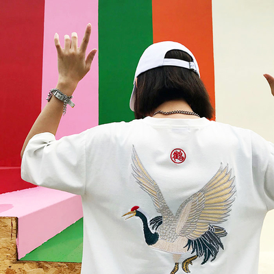 Free Shipping-JAPANESE CRANE TEE