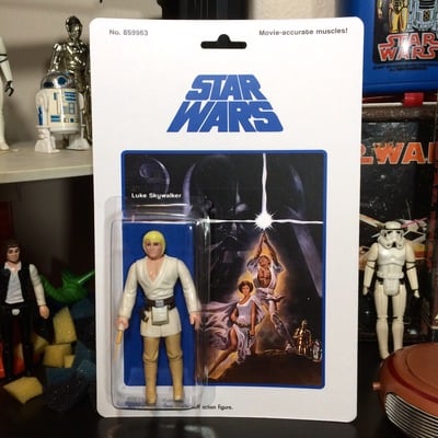 Vintage-style buff luke skywalker star wars figure 