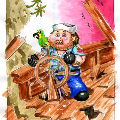 Ship rick / wrecked shep color rough - g.i. jokes series 2 2018 - Thumbnail 3