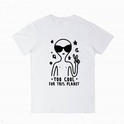 Too cool for this planet tee in white