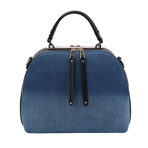 Fashion Denim Gradient Color Denim Satchel w/2 Compartment