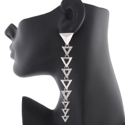 Triangle flow earrings-tde - Thumbnail 5
