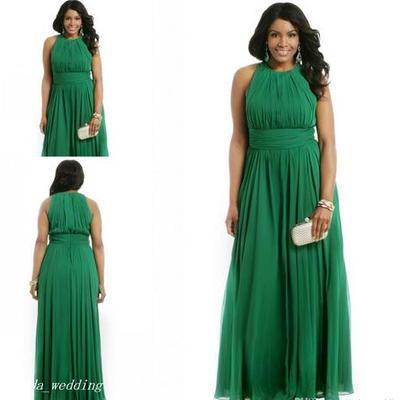 Emerald green plus size formal evening dress a line chiffon long special occasion dress prom party gown