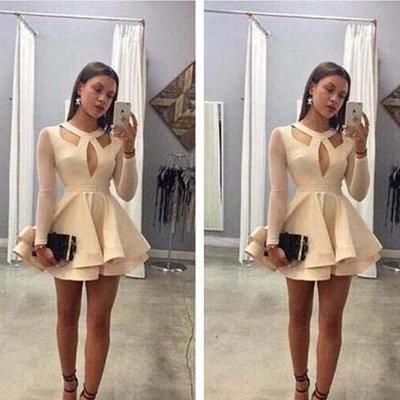 209 cheap short with long sleeves homecoming dress a line juniors sweet 15 graduation cocktail party dress plus size custom made