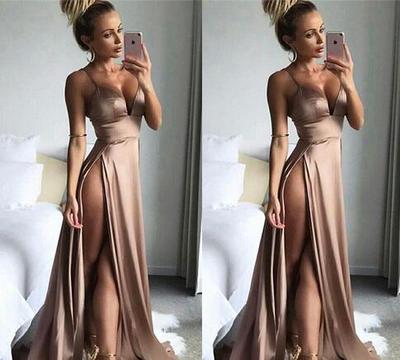 High Split Prom Dress New Spaghetti Straps Sleeveless Long Formal Holidays Wear Graduation Evening Party Gown Custom Made Plus Size
