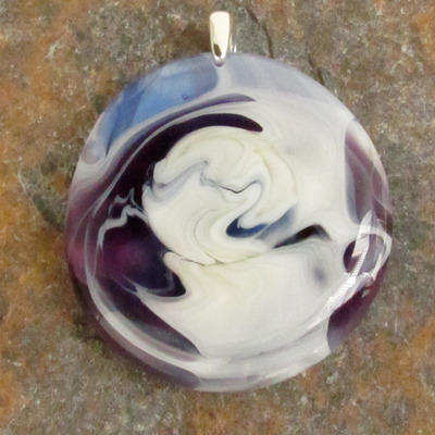 Lunar purple glass pendant large - Thumbnail 5