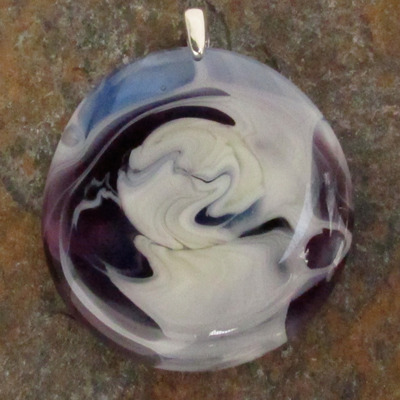 Lunar purple glass pendant large