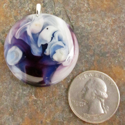 Lunar purple glass pendant large