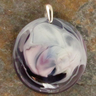 Lunar purple glass pendant medium