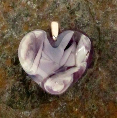 Lunar Purple Glass Heart Pendant