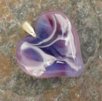 Lunar Purple Glass Heart Pendant