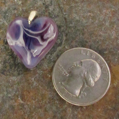 Lunar purple glass heart pendant