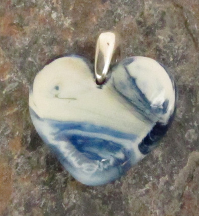 Arctic Fog Glass Heart Pendant