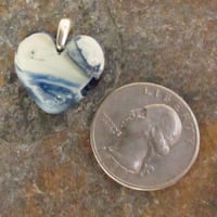 Arctic Fog Glass Heart Pendant - Thumbnail 1