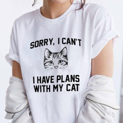I have plans with my cat tee  - Thumbnail 4