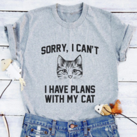 I HAVE PLANS WITH MY CAT TEE  - Thumbnail 4