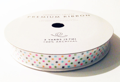 American Crafts Rainbow Polka Dot Ribbon 3 yrds