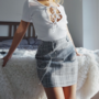 VINTAGE PLAID SKIRT WITH CHAIN-3